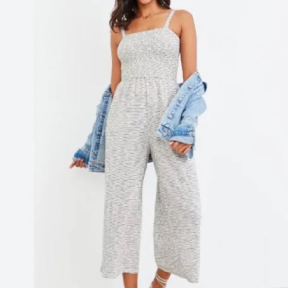 Smocked Wide-Leg Jumpsuit